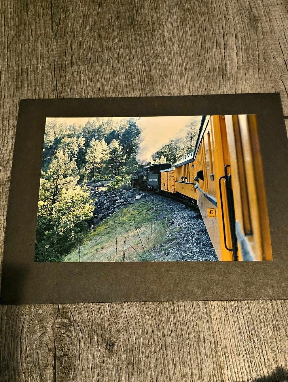 Railroad Photography Print in Black & Yellow